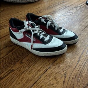 Reebok Classic White and Red Sneakers